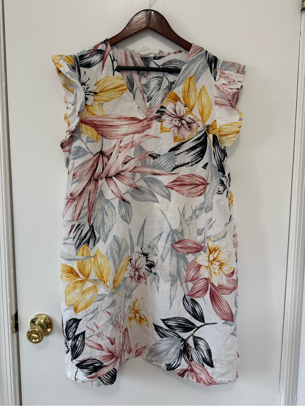 C&C California Floral Midi Dress - 100% Linen